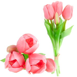 CV17692-8 TULIPAN GUMOWANY BUKIET X5 rozowe