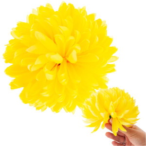 CV36941-6 CHRYZANTEMA DUŻA GŁÓWKA WYBOROWA SZTUCZNE KWIATY ŻÓŁTA CHRYZANTEMY 12cm