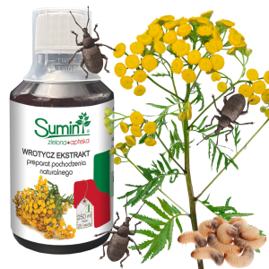 SUM25 Sumin ekstrat wrotycz 250ml, naturalny wrotycz na pędraki opuchlaki, środek na szkodniki glebowe