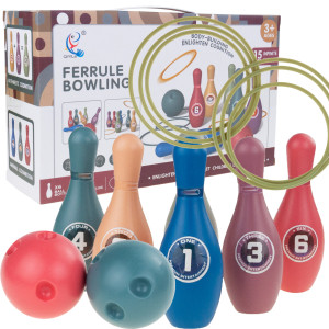 TG77511 KOLOROWE KRĘGLE DLA DZIECI BOWLING ZABAWA GRA ZRĘCZNOŚCIOWA