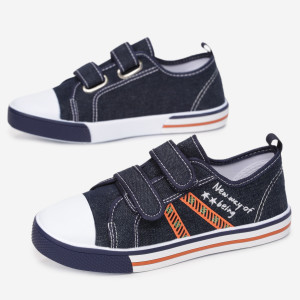 Granatowe Trampki Clarelia, granatowy, materiał tekstylny, Born2be, chłopięce, przejściowy, rozmiar 32