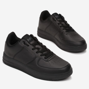Czarne Buty Sportowe Sagenis, czarny, imitacja skóry, Born2be, męski, przejściowy, rozmiar 43