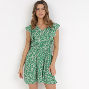 Rochie Verde Neamelia, verde, material țesut, Born2be, femei, vară, mărimea S