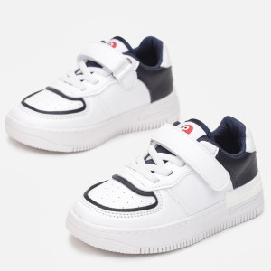 Biało-Granatowe Buty Sportowe Kavurenn, biały, imitacja skóry, Born2be, dziewczęce, przejściowy, rozmiar 30