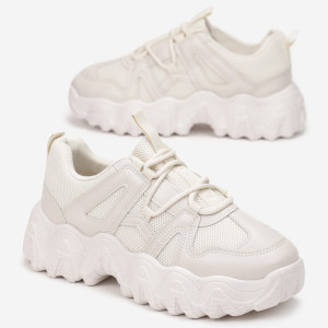 Sneakers Bej Myratea, bej, material textil, Born2be, femei, de tranziție, mărimea 38