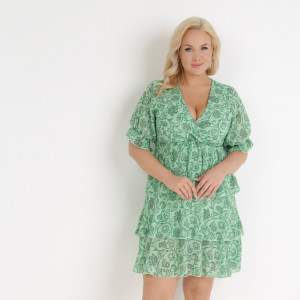 Zielona Sukienka Balapus, zielony, tkanina, Born2be, damski, letni, rozmiar M