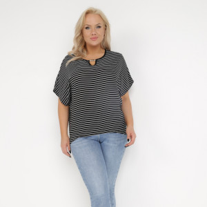 Czarna Bluzka z Wiskozy Thessilla, czarny, tkanina, Born2be, damski, letni, rozmiar M