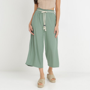 Pantaloni Verzi Kasis, verde, tricot, Born2be, femei, vară, mărimea L