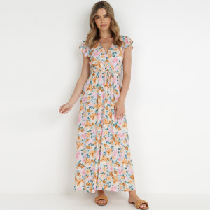 Rochie Alb-Mentă Iraris, verde mentă, material țesut, Born2be, femei, vară, mărimea S