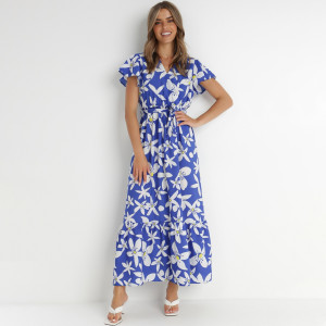 Rochie Albastră Marrie, bleumarin, material țesut, Born2be, femei, vară, mărimea M