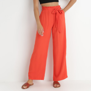 Pantaloni Portocalii închiși Largi Pheriko, roz, material țesut, Born2be, femei, vară, mărimea L