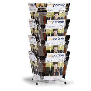 B2B Partner Drehbarer Prospektständer, 16x A4