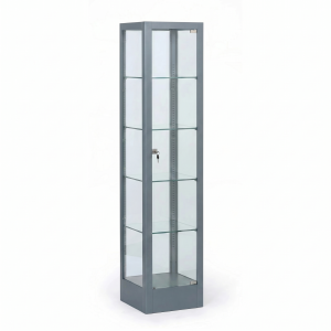 B2B Partner Glasvitrine, 1800 × 400 × 400 mm, grau