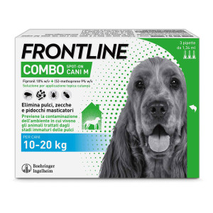 Frontline Combo Cani X3 Antiparassitario Contro Pulci, Zecche E Pidocchi (10-20K