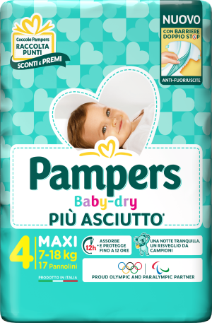Pampers Baby Dry Pannolino Downcount Maxi 17 Pezzi