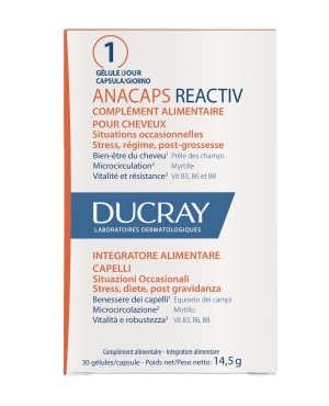 Ducray Anacaps Reactiv Integratore Alimentare per Capelli 30 Capsule