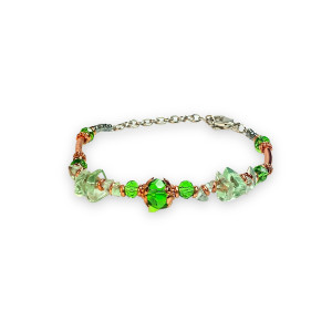 Bransoletka miedziana GREEN CRYSTAL - seria Exclusive