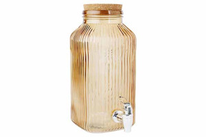 Drikkedispenser Med Tappekran Oker Glass 3,35l
