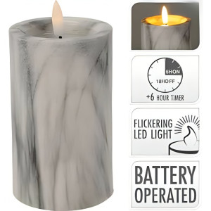Bloklys Grï¿½ Marmor 3d Flame ï¿½: 7,5 x 12,5 Cm.
