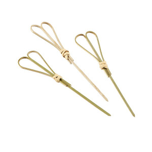 Bamboo Heart Shape Trepinne Med Lï¿½kke 12 Cm (100 Stk)