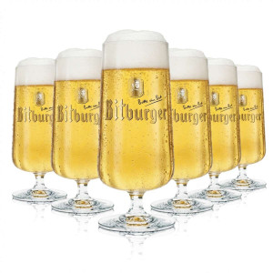 6x Bitburger Bier Glas 0,3l Pokal Rastal