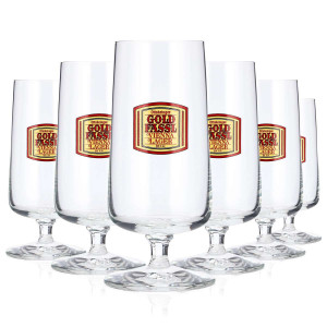 6x Gold Fassl Bier Glas 0,25l Pokal Rastal