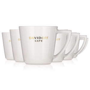 6x Davidoff Kaffee Glas Tasse Keramik