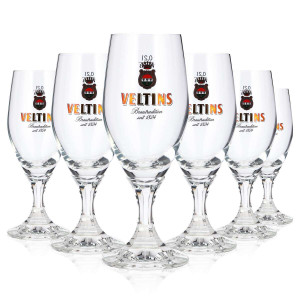 6x Veltins Bier Glas 0,2l Pokal seit 1824