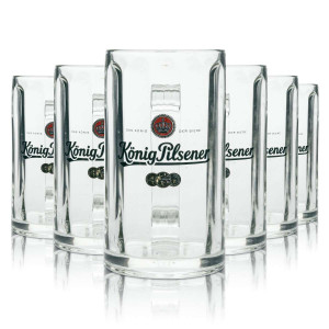6x König Pilsner Bier Glas Krug 0,4l Rastal