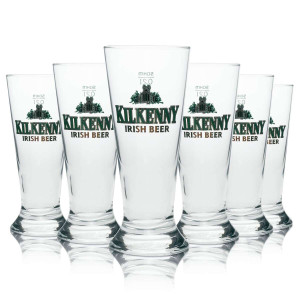 6x Kilkenny Bier Glas Cup 0,2l Sahm Pokal