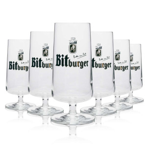 6x Bitburger Bier Glas Pokal 200ml