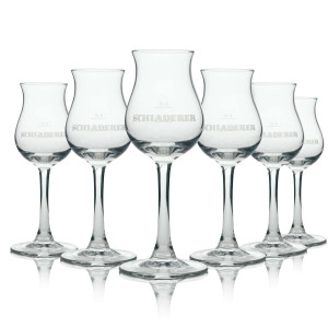 6x Schladerer Schnaps Glas Kelch 2/4cl