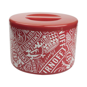 1x Smirnoff Vodka Kühler Eisbox rund rot