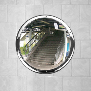 Stainless Steel Mirror Wall Mounted -  for use where vandalism may be a problem