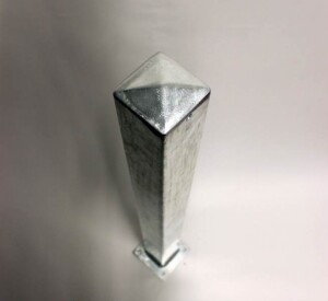 Steel Square Bollard | Diamond Top | 80-150mm Diameter | Concrete In Bolt Down or Removable | 1000mm Above Ground | Galvanised Mild Steel