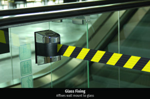 Tensabarrier® Midi Wall Mounted Barrier with Glass Fixing - 4.6m