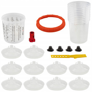 ZBIORNIK PISTOLETU LAKIERNICZEGO KUBEK ZESTAW 10X SYSTEM PPS ADAPTER 16X1,5