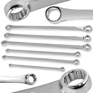 ZESTAW KLUCZY OCZKOWYCH PROSTYCH DŁUGICH DO NAPINACZY 8-21MM CR-V 6SZT