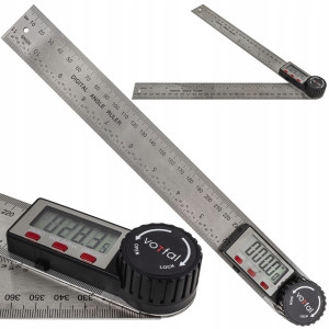 METALOWY KĄTOMIERZ ELEKTRONICZNY CYFROWY Z EKRANEM LCD LINIJKA 300 MM 360°