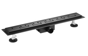 Bc-elec - L11-90-B Caniveau de douche en inox black mat 90cm, sterfput de douche, hauteur ajustable 98-142mm