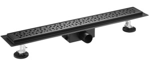 Bc-elec - L06-70-B Caniveau de douche en inox black mat 70cm, sterfput de douche, hauteur ajustable 98-142mm type pluie