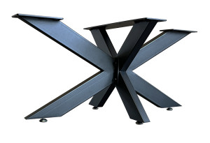 Bc-elec - 407002-B Support pied de table SPIDER en acier noir 150x78x71 Châssis de table Piétement meuble Pied en croix