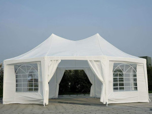 Bc-elec - 5300-0010 Tonnelle de jardin, tente de réception, pavillon de jardin Octognal, 6,8X5 m version LUXE, 45 personnes