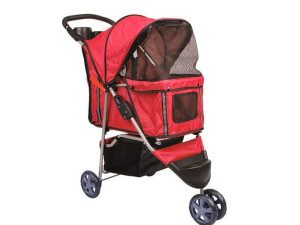 Bc-elec - 5663-0015Ared Poussette pour animaux à 3 roues, coloris rouge