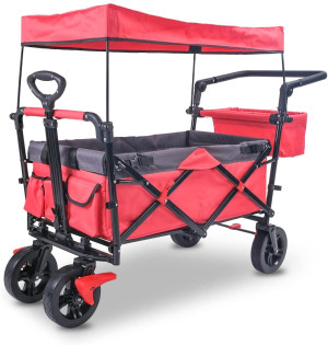 Varan Motors - FW005 Chariot à main avec toit, freiné et pliable, 122x55x109cm, max. 90kg chariot de transport