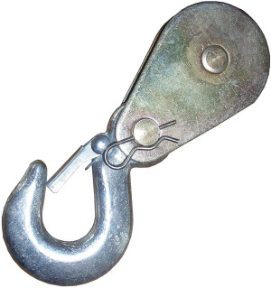 Varan Motors - PULLEYHOOK1T Poulie de renvoi 1T avec crochet pour treuil, 15.5x5.5x2cm