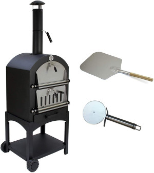 Bc-elec - HPO01 Four à Pizza 157x50x64cm four à pizza au charbon, pierre réfractaire et thermomètre