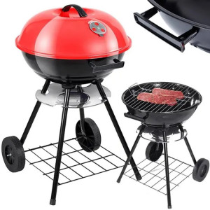 Bc-elec - JY-019 Barbecue à charbon 42.5cm avec couvercle verrouillable et roues – Grill compact en acier émaillé, idéal jardin & terrasse