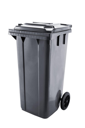 Bc-elec - GX-009A Poubelle extérieure 100 litres, conteneur à déchets 100L sur roues 48x55x81cm, gris