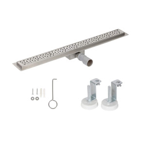 Bc-elec - HFD06-60 Caniveau de douche 60cm en inox type gouttes, sterfput de douche, hauteur ajustable 67-92mm